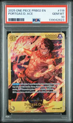 2025 ONE PIECE PRB02-PREMIUM BOOSTER #119 PORTGAS D. ACE PSA 10 - Image 1