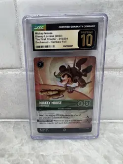 DISNEY LORCANA 2023 EN1 MICKEY MOUSE ARTFUL ROGUE ENCHANTED 210 CGC PRISTINE 10 - Image 1