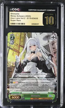 Weiss Schwarz GRADED 2025 Shimanto S119-E043S Azur Lane 2 SR PRISTINE 10 ENG - Image 1