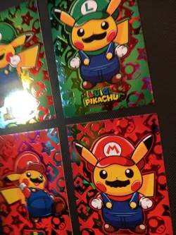 Pokemon 2024 Card Database Christmas Set Mario Luigi Pikachu 4x Set Rainbow - Image 3