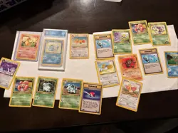 Lot of pokemon cards vintage with a graded card + 1st edition stamp + shadowless - Image 1