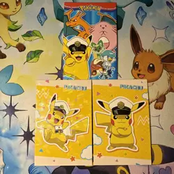 3 Cracked Ice Holo Pikachu Captain Card Database NON-TCG Set Of 3 Lot Pokemon - Image 1