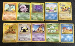 Base 1999 Pokeman Card Lot (10 Cards- including 1st edition Jolteon) - Image 1