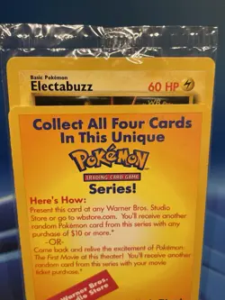 Electabuzz 1999 Pokemon The First Movie Promo Card WB Gold Stamp New/Sealed - Image 2