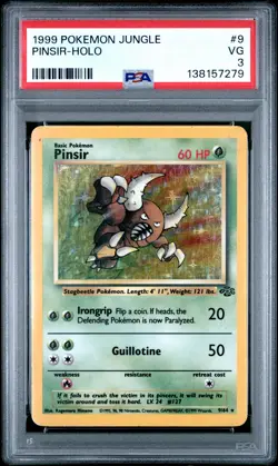 1999 POKEMON JUNGLE #9 PINSIR-HOLO PSA 3 - Image 1
