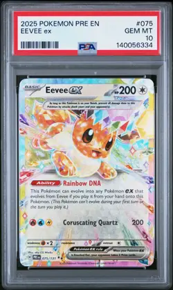 2025 POKEMON PRE EN-PRISMATIC EVOLUTIONS #075 EEVEE EX PSA 10 - Image 1