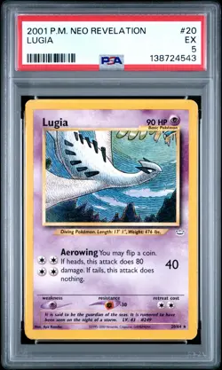 2001 POKEMON NEO REVELATION #20 LUGIA PSA 5 - Image 1