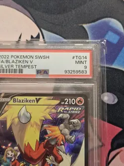 Pokemon PSA 9 MINT Blaziken V TG14/TG30 Silver Tempest FA Holo 2022 S#0179 - Image 3