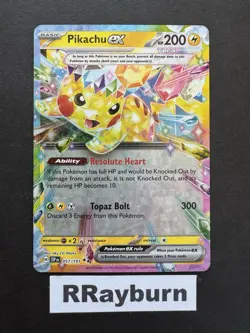 Pokemon Pikachu ex 057/191 Sv08: Surging Sparks Double Rare Holo - Image 1