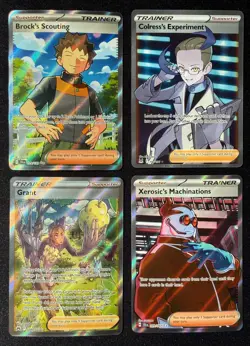 Pokemon TCG - Full Art Trainer Lot - Brock's Scouting, Grant, Etc - NM - Image 1