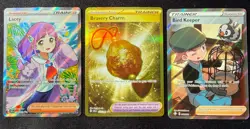 Pokemon TCG - Full Art Trainer Lot - Lacey, Bravery Charm, Bird Keeper - NM - Image 1