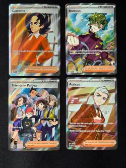 Pokemon TCG - Full Art Trainer Lot - Giacomo, Brassius, Friends in Paldea, Etc - Image 1