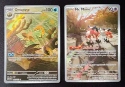 Pokemon TCG - SV 151 Full Art Lot - Omanyte 180/165, Mr Mime 179/165 - NM - Image 1
