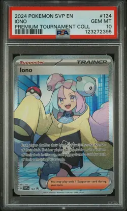2024 POKEMON SVP PROMO IONO PREMIUM TOURNAMENT COLLECTION #124 IONO PSA 10 - Image 1