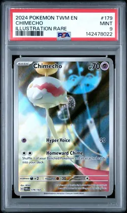 2024 POKEMON TWM EN-TWILIGHT MASQUERADE ILLUSTRATION RARE #179 CHIMECHO PSA 9 - Image 1