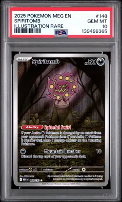 2025 POKEMON MEG EN-MEGA EVOLUTION ILLUSTRATION RARE #148 SPIRITOMB PSA 10 - Image 1