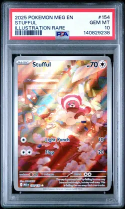 2025 POKEMON MEG EN-MEGA EVOLUTION ILLUSTRATION RARE #154 STUFFUL PSA 10 - Image 1