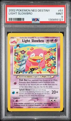 2002 Pokemon Neo Destiny #51 Light Slowbro PSA 9 MINT - Image 1