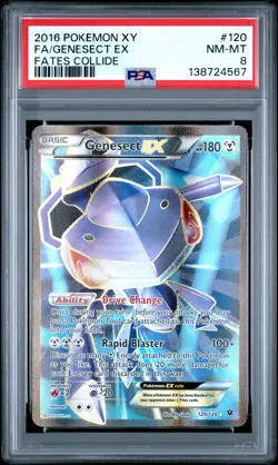 2016 POKEMON XY FATES COLLIDE #120 FULL ART/GENESECT EX PSA 8 - Image 1
