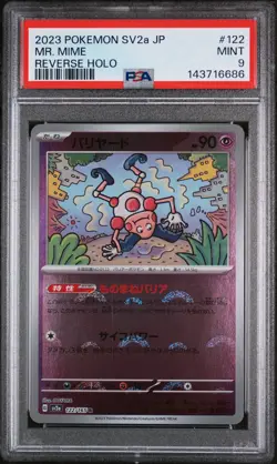 2023 POKEMON JAPANESE SV2A-POKEMON 151 REVERSE HOLO #122 MR. MIME PSA 9 - Image 1