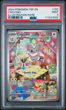 2024 POKEMON TEF EN-TEMPORAL FORCES ILLUSTRATION RARE #183 CINCCINO PSA 9 - Image 1