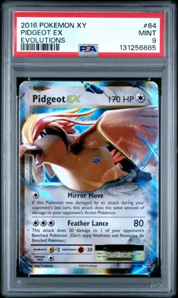 2016 POKEMON XY EVOLUTIONS #64 PIDGEOT EX PSA 9 - Image 1