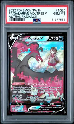 2022 POKEMON SWORD & SHIELD ASTRAL RADIANCE FULL ART/GALARIAN MOLTRES V PSA 10 - Image 1