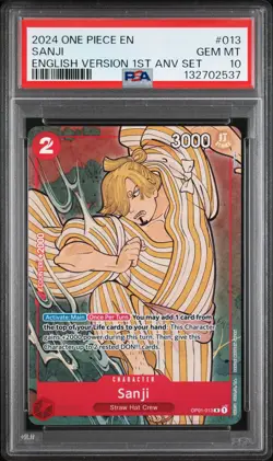 2024 ONE PIECE ENGLISH VERSION 1ST ANNIVERSARY SET #013 SANJI PSA 10 - Image 1
