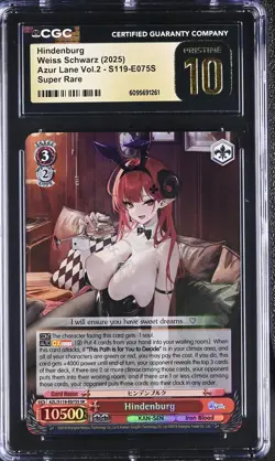 Weiss Schwarz GRADED 2025 Hindenburg S119-E075S Azur Lane 2 SR PRISTINE 10 ENG - Image 1