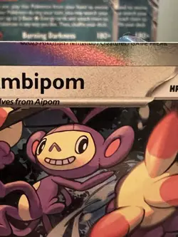 Pokemon Card - ERROR Miscut Ambipom #79 Phantasmal Flames Error Card Holo Rare - Image 2