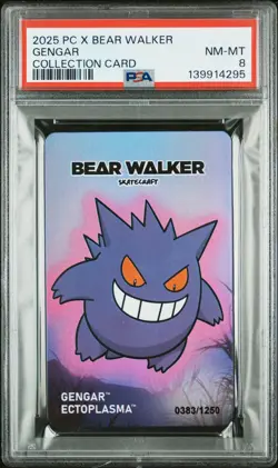2025 POKEMON CENTER X BEAR WALKER COLLECTION CARDS GENGAR 383/1250 PSA 8 - Image 1