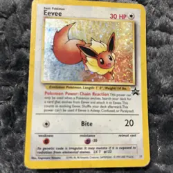 Eevee Black Star Promo 11 RARE Holo Pokemon Card Well Used Condition - Image 1