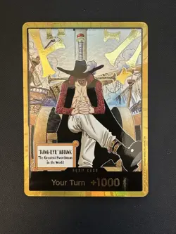 Near Mint Dracule Mihawk Gold DON!! Card The Azure Sea’s Seven Eng OPCG - Image 1