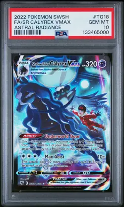 2022 POKEMON SWSH ASTRAL RADIANCE #TG18 FA/SHADOW RIDER CALYREX VMAX PSA 10 - Image 1