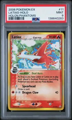 2006 POKEMON EX HOLON PHANTOMS #11 LATIAS-HOLO PSA 9 - Image 1
