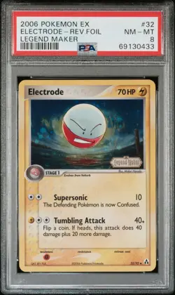 2006 Pokemon EX Legend Maker 32 Electrode Reverse PSA 8 NM-MT - Image 1