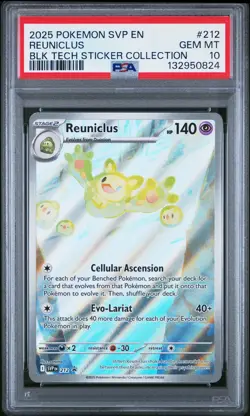 2025 Pokemon Black Star Promo #212 Reuniclus Black Bolt Tech Sticker PSA 10 - Image 1