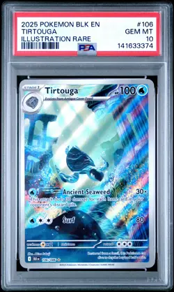 2025 POKEMON BLK EN-BLACK BOLT ILLUSTRATION RARE #106 TIRTOUGA PSA 10 - Image 1