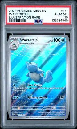 2023 POKEMON MEW EN-151 ILLUSTRATION RARE #171 WARTORTLE PSA 10 - Image 1