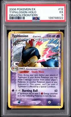 2006 POKEMON EX DRAGON FRONTIERS #12 TYPHLOSION-HOLO PSA 5 - Image 1