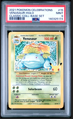 2021 POKEMON CELEBRATIONS CLASSIC COLL #15 VENUSAUR-HOLO PSA 9 - Image 1