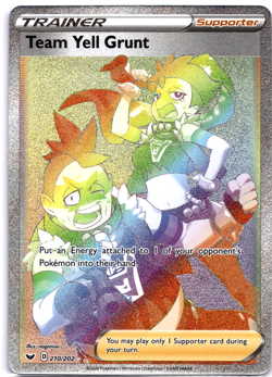 Pokemon TCG Team Yell Grunt 210/202 Sword & Shield Full Art Holo Rare Near Mint - Image 1