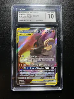 CGC 10 Marshadow & Machamp GX Full Alt Art 199/214 Unbroken Bonds Pokemon - Image 1