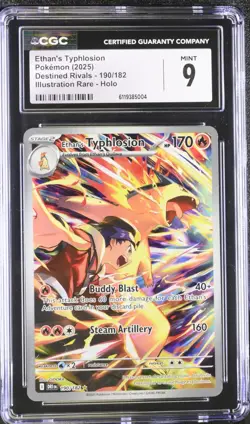 Ethan's Typhlosion 2025 Pokemon Destined Rivals Illustration Rare 190/182 CGC 9 - Image 1