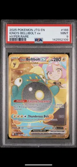 2025 POKEMON JTG EN IONO'S BELLIBOLT exHYPER RAREPSA#188MINT9 - Image 1