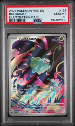 2025 POKEMON MEG EN-MEGA EVOLUTION ILLUSTRATION RARE #133 BULBASAUR PSA 10 - Image 1