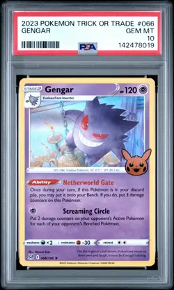 2023 POKEMON TRICK OR TRADE #066 GENGAR PSA 10 - Image 1