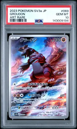2023 POKEMON JAPANESE SV3A-RAGING SURF ART RARE #069 GROUDON PSA 10 - Image 1