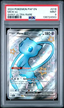 2024 POKEMON PAF EN-PALDEAN FATES SHINY ULTRA RARE #216 MEW EX PSA 9 - Image 1