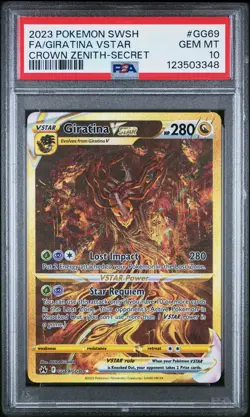 2023 POKEMON SWORD & SHIELD CROWN ZENITH SECRET FULL ART/GIRATINA VSTAR PSA 10 - Image 1